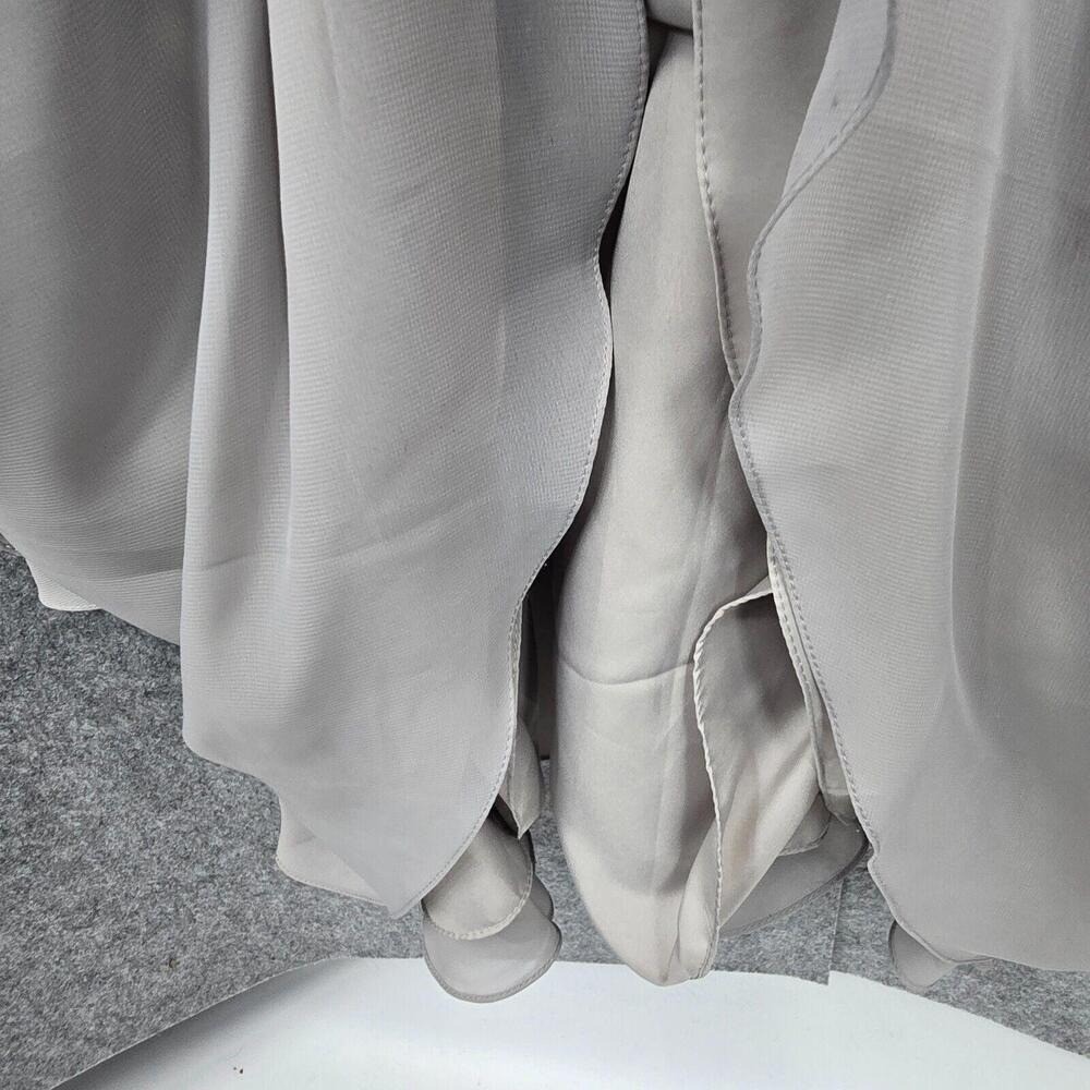 Caterina Collection Womens Grey Beaded Ruched Tiered Ruffle Formal Dress Size 12 - Picture 10 of 15